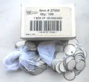 100 Lucky Line 15/16" Paper Tags with String - 27000 Made in USA