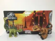 Jurassic World Bendy Biters Figures Stegosaurus & Tyrannosaurus Rex Poseable