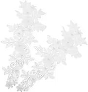 SAFIGLE 1 Pair Sew Flower Patches for Clothing Hollow Lace Collar Embroidery Applique Decoration for Wedding Dress Fashionable Clothes Accessories