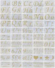 50 Pack Plastic Letter Stencils Alphabet Templates Number Symbol Stencils Sig...