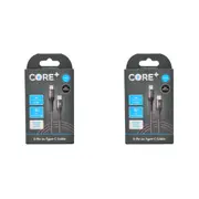 2PK Core+ 8-Pin to USB-C Cable Charging Cord 1.5m For Apple iPhone 14/13 Black