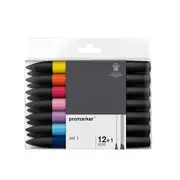 Catzon 12 Colors Markers + 1 Pcs Blender Marker Dual-tip for Painting-1