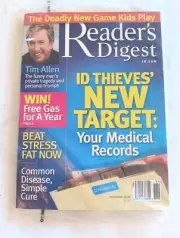 Reader's Digest Magazine Nov 2006 Medical Record Theft, Tim Allen, Deadly Game