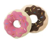 2 Donuts Large Soft Plush Dog Toy - 10cm (FuzzYard)