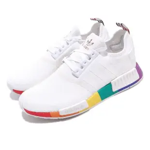 【adidas 愛迪達】休閒鞋 NMD_R1 Pride 男女鞋 愛迪達 彩虹驕傲 Boost 白 平輸品 海外限定(FY9024)