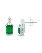 14K 2.33 ct. tw. Diamond & Emerald Earrings