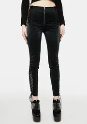 [Devil Fashion] Black Skinny Zip Pants