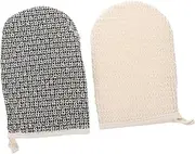 Exfoliating Loofah Mitts 2 Pcs Bath Gloves Shower Mittens Sisal Spa Gloves for Full-body Bathing Massage