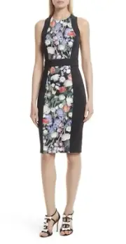 NWT Ted Baker London Akva Kensington Floral Bodycon Midi Dress Size 2 (US 6)