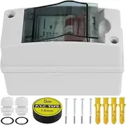 Circuit Breaker Solar DC Circuit Breaker Box 16A 500V 2 Pole Disconnect Switch IP65 Waterproof Distribution Box Miniature Circuit Breaker with Safety Protection for Solar Panel Grid System