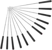 ULTECHNOVO 12pcs Telescoping Extending Forks for Barbecues Handles for Comfortable Grip for Campfire Cooking for Hot Dogs and Meat Skewers