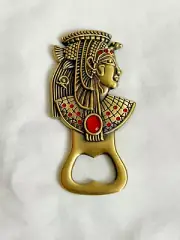 Egyptian Metal Pharaoh Bottle opener with Magnet Cleopatra Brass 4"x 2"