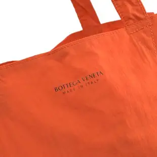 BOTTEGA VENETA 629238 摺疊收納式帆布購物包.黑/橘