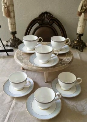 Villeroy & Boch MENTON Set of 6 Coffee cups with stem and saucer Dishwasher safe