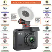 NEW Camera Recorder UHD2160 Rove R2-4K Dash Cam Built in WiFi GPS Car Dashboard