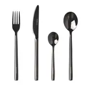 Sherwood 24 Piece Titanium Black Stainless Steel Cutlery Dinner Set Knife/Fork/Spoon