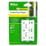 Whitco SCREEN DOOR HINGES 3Pieces Stainless Steel Fixed Pin WHITE *Aust Brand
