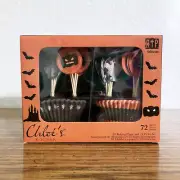 Chloe's Kitchen Halloween Cupcake Kit Bake Cups Liners Toppers Pumpkin Ghost