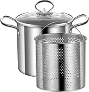 Deep Fryer Pot with Basket, 3.5L Frying Pot Stainless Steel Small Deep Fryer with Anti-scalding Handle Fish Fryer Pot and Basket Oil Fryer for Chips, Fries, Chicken Frying Pot Fish Fryer Pot and Bask