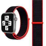 For Apple Watch Series 10,46-mm Case,Nylon Watch Band,Fastener,Red