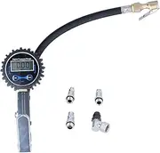 Nutriess Digital Tire Inflator Gauge 200 PSI 14 BAR LCD Display LED Light Air Pressure Meter for Car Van Motorcycle