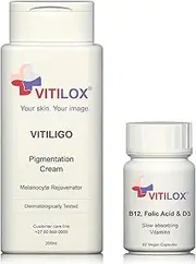 [Vitilox] Vitiligo Pigmentation Cream and Vitamins B12, Folic Acid and D3