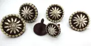 6 Piece Conchos Wood Screws Sierra Flower Silver Saddle Set Hansen Western Gear