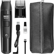 WAHL Manscaper Lithium Groin and Body Trimmer, Fully Waterproof Trimmer, Wet/Dry Use, Smart Trim Technology LED, Safe Touch Ball Head Cutting Kits, Rechargeable, Black