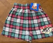Looney Tunes Cotton Flannel Plaid Boys 10-12 Boxer Shorts Embroidered TAZ. NWT