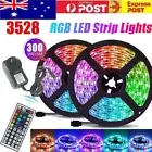 3528 RGB LED Strip Light 5M 10M 15M 20M 44 Key IR Remote 12V Power Adapter Set