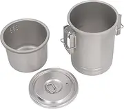 Camping Cooking Pot with Lid 304 Stainless Steel Portable Multifunctional Pot for Outdoor Camping Boiling Steaming Hiking Backpacking Durable Lightweight Cookware