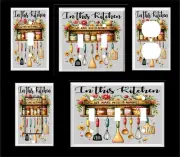 IN THIS KITCHEN MESSES MEMORIES UTENSILS FLOWERS JARS SHELF LIGHT SWITCH COVER