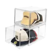 Hat Organizers, Stackable Clear Baseball Caps Holder Box Containers With 2 Pack