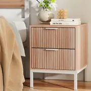 Lura Bedside Table With 2 Drawers - Pine