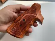 New checker Wood Decorative Grips for S&W, K/L SQUARE BUTT Revolver close back