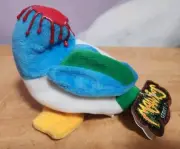 Vintage 1998 Meanies Series 2 Donnie Didn't Duck Beanie Plush 90s Toy