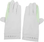 [WOONEKY] 1 Pair Comfortable Women Outdoor Gloves Breathable Ice Touchscreen Fishing Cycling Gloves with UV Protection Ergonomic Design for Summer Activities Light Grey
