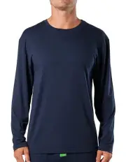[Mitch Dowd] Soft Bamboo Long Sleeve Sleep Tee in Navy