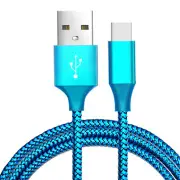 3m 2.1A Nylon Braided Type-C Fast Charging Data Cable for Xiaomi 8 Oneplus 6 Honor 10 BLUE COLOR
