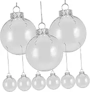 Veemoon 12pcs Clear Glass Baubles for Christmas - Fillable Decorative Ornaments for Tree - Crafts & Festive Displays Clear Glass Christmas Baubles for Holiday Cheer