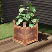 Wood Square Planter Box Container for Flowers Plants,Garden Patio & Porch Use