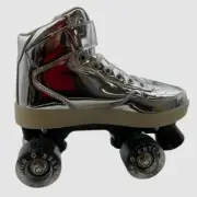 Chicago Skates Baby's Unisex Silver Pulse LED Light Up Quad Roller Skates Size 3