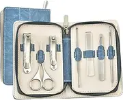 Nail Clipper Set Polished Stainless Steel Nail Clipper Kit with Storage Case Includes File, Clippers, Scissors, Tweezers & More Portable Manicure Kit for Home, Office, Hotel Manicure Kit