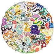 Snake Sticker Set,Cartoon Snake Stickers Set | 50X Portable Decorative Stickers, Creative Suitcase Decals for Guitars, Notebooks