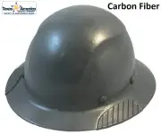 DAX Actual Carbon Fiber Full Brim Lift Safety Hard Hat - Textured Gunmetal Gray
