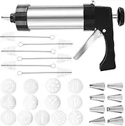 Cookie Press Kit Stainless Steel Cookie Press Decorating Kit Ergonomic Cookies Squeeze Machine Portable Cookies Maker Squeeze(4)