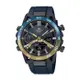 【CASIO EDIFICE】NIGHTTIME DRIVE系列太陽能矽膠腕錶-藍黃款/ECB-2000NP-1A