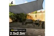 Outdoor Square Sun Shade Sail Canopy 280gsm (Grey) - 2.5mx2.5m