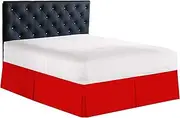 Elegant Comfort 1500 Thread Count Wrinkle & Fade Resistant Egyptian Quality Bed Skirt/Dust Ruffle - Pleated Tailored 14inch Drop, Queen, Red