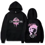 2024 Spring And Autumn Men'S And Women'S Loose Hoodies Machine Gun Kelly World Tour Peripheral Printed Casual Hoodies Black
